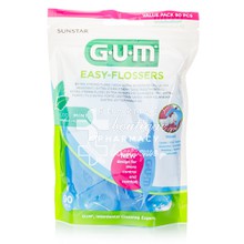 Gum Easy Flossers Waxed Cool Mint - Οδοντικό Νήμα Μίας χρήσης, 90τμχ (890)