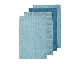 Ladelle Πετσέτες Κουζίνας Microfibre 43x68cm Γαλάζιες Benson-Σετ 4 Τεμαxίων