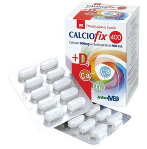 Calciofix 400 600mg Calcium  400IU D3 90 Δισκία
