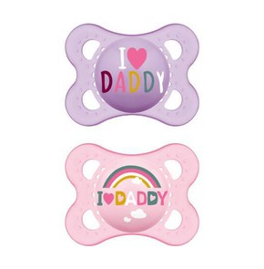 MAM Ι Love Mummy & Daddy Silicone Soother for Girl