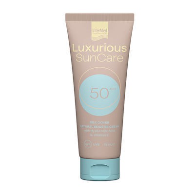 LUXURIOUS SunCare Silk Cover BB Cream With Hyaluronic Acid SPF50 Αντηλιακή Κρέμα Προσώπου Με Χρώμα, 75ml - NATURAL BEIGE