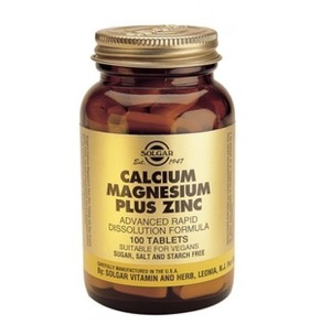 Solgar Calcium Magnesium plus Zinc 100 Tablets