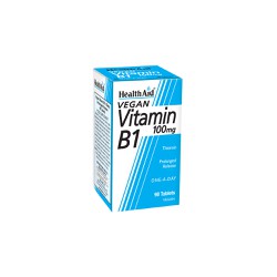 Health Aid Vitamin B1 100mg Συμπλήρωμα Διατροφής Βραδείας Αποδέσμευσης Με Θειαμίνη Ιδανική Σε Περιπτώσεις Χρόνιας Κόπωσης 90 ταμπλέτες 
