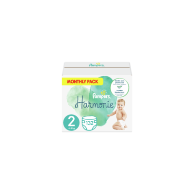 PAMPERS Harmonie Βρεφικές Πάνες No.2 4-8Kg 132 Τεμάχια Monthly Pack
