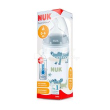 Nuk First Choice+ - Πλαστικό Μπιμπερό με Θηλή Καουτσούκ (0-6m), 300ml (10.741.939)