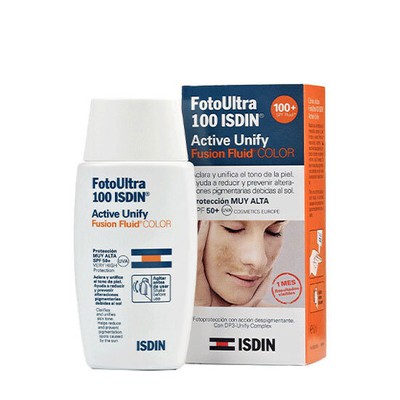 ISDIN Active Unify Fusion Fluid Color Αντηλιακό Προσώπου Που Απαλύνει & Ομαλοποιεί Τον Χρωματικό Τόνο Του Δέρματος  SPF50+ 50ml