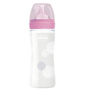 Chicco Well-Being Nature Glass Silicone Teat 0m+,2