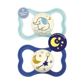 Mam Air Night Silicone Nipple 6-16 Months for Boys