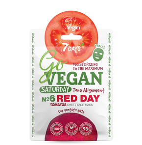 7Days Go Vegan Face Mask Red Day For Gangsta Girl,