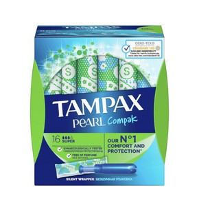 Tampax Pearl Compak Super Tambon, 16pcs