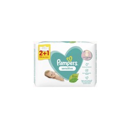 Pampers Promo (2+1 Δώρο) Sensitive Βaby Wipes Μωρομάντηλα Χωρίς Άρωμα 3 x 52 τεμάχια