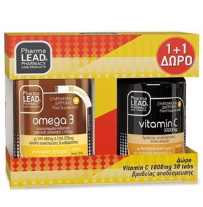 1+1 Pharmalead Omega 3 1200mg, 30 Tabs & Vitamin C