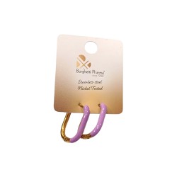 InoPlus Borghetti Earrings Squared Gold Purple 1 pair 