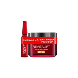 L'Oreal Paris Promo Revitalift Laser Renew Ampoules For Glowing Skin In 7 Days 7x1ml & SPF20 Active Anti-Aging Day Cream 50ml