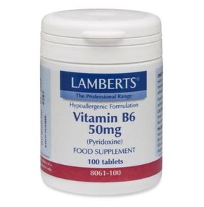 Lamberts B-6 50mg (Pyridoxine) Συμπλήρωμα Διατροφή