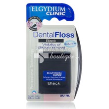 Elgydium Dental Floss BLACK - Οδοντικό νήμα μαύρου χρώματος κηρωμένο με χλωρεξιδίνη, 50m