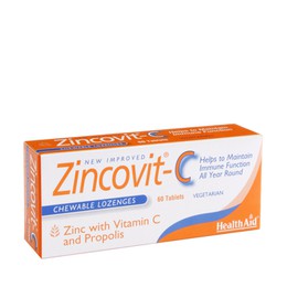 Health Aid Zincovit - C, Zinc, Vitamin C & Propolis, 60 μασώμενες ταμπλέτες