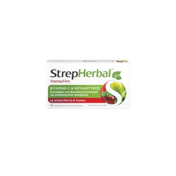 StrepHerbal Candies With Vitamin C & Zinc Cherry Mint Flavor 16 pieces