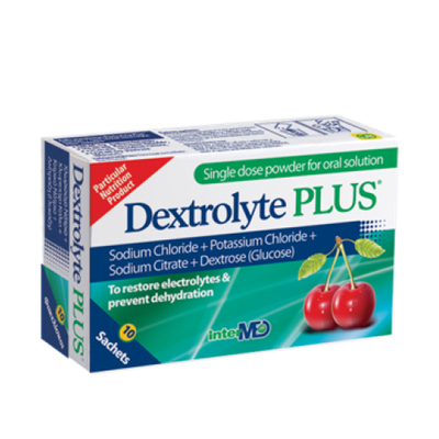 DEXTROLYTE Plus Συμπλήρωμα Διατροφής Για Αναπλήρωση Ηλεκτρολυτών & Πρόληψη Αφυδάτωσης 10 Φακελάκια