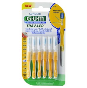 Gum Trav-ler Interdental Brush 1.3mm Yellow 1514, 