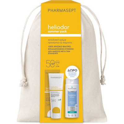 PHARMASEPT Heliodor Face & Body Sun Cream SPF50 Αντηλιακά Προσώπου & Σώματος 150ml & Δώρο Hygienic Shower Αφρόλουτρο Για Σώμα, Πρόσωπο & Ευαίσθητη Περιοχή 250ml.