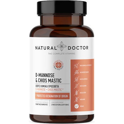 NATURAL DOCTOR  D-Mannose & Chios Mastic Συμπλήρωμα Διατροφής Με Φυσικό Εκχύλισμα D- Μαννόζης & Φυσική Μαστίχα Χίου Για Την Υγεία Του Ουροποιητικού Συστήματος 90 Κάψουλες