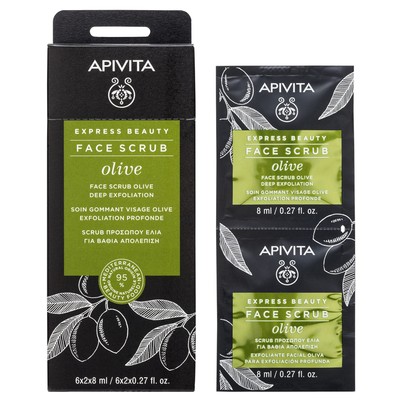 APIVITA Express Beauty Scrub Για Βαθιά Απολέπιση Με Ελιά 2x8ml 