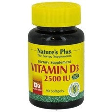 Nature's Plus Vitamin D3 2500IU, Βιταμίνη D 90Soft