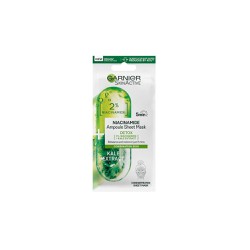 Garnier Skin Active Niacinamide Ampoules Detox Sheet Mask Fabric Face Mask For Detox Hydration In 5 Minutes 15gr