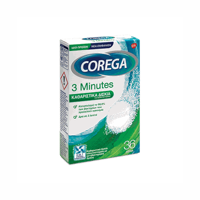 COREGA Cleaning Tablets For Artificial Dentures 3 Minutes x36