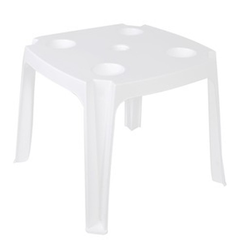 Tavolinë Plastike E Bardhë Me Vend Për Çadër & 4 P