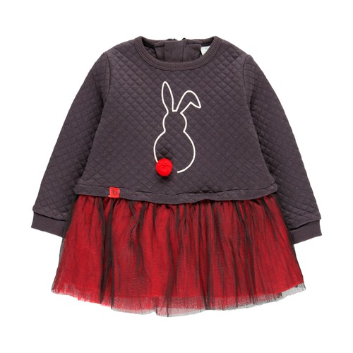 Knit Dress With Tulle For Baby Girl (243087)