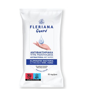 Fleriana Antibacterial Wet Wipes, 15pcs