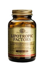 Solgar Lipotropic Factors Συμπλήρωμα διατροφής 50tabs. Λιποτροπικό βοήθημα με χολίνη, ινοσιτόλη και L-μεθειονίνης χρήσιμο για την απομάκρυνση του συσσωρευμένου λίπους από το ήπαρ και τη μείωση της χοληστερίνης.