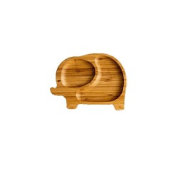Ola Bamboo Kids Plate Elephant Children's Plate Made of Natural Bamboo With Suction Cup 1 piece