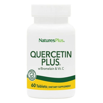 NATURE'S PLUS Quercetin Plus Αντιοξειδωτική Αντιαλλεργική Φόρμουλα Με Κουερσετίνη, Βιταμίνη C & Βρομελαϊνη  x60 δισκία