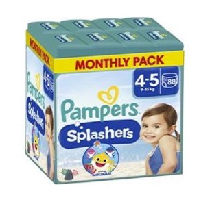 Pampers Splashers Μέγεθος 4-5 (9-15kg) Monthly Pac