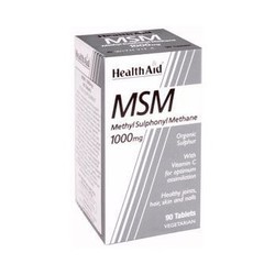 Health Aid MSM 1000mg With Vitamin C Nutritional Supplement For A Strong Nervous System 90 tablets