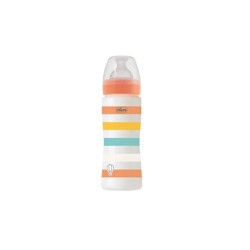 Chicco Well Being Plastic Baby Bottle With Silicone Nipple 4+ Months Orange 330ml