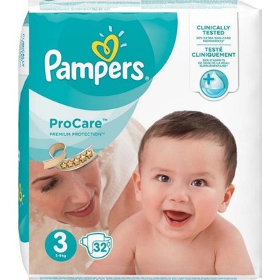 PAMPERS Baby Diapers Procare No.3 5-9Kgr 32 Pieces Value Pack
