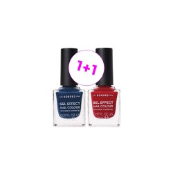 Korres Promo (1+1 Gift) Gel Effect Nail Color With Sweet Almond Oil No.84 Indigo Blue 11ml & No.56 Celebration Red 11ml