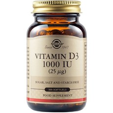 Solgar Vitamin D3 1000IU Συμπλήρωμα Διατροφής με β