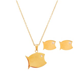 Dalee Stainless Steel Fish Necklace & Earrings Set