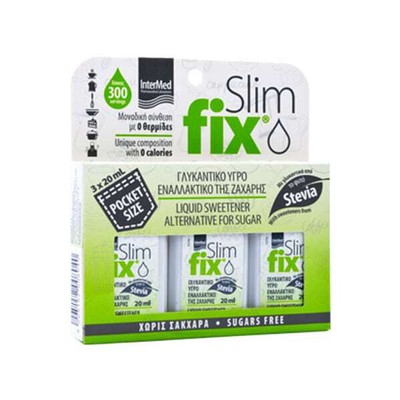SLIM FIX Γλυκαντικό Υγρό Εναλλακτικό Tης Ζάχαρης 3 x 20ml