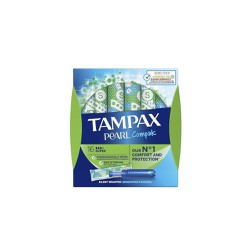 Tampax Compak Pearl Super Tαμπόν Με Απλικατέρ Για Προστασία & Διακριτικότητα 16 τεμάχια