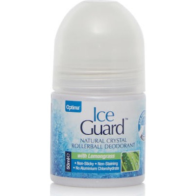 OPTIMA Ice Guard Natural Crystal with Lemongrass Deodorant Roll-On Αποσμητικό Με Άρωμα Λεμονόχορτου 50ml