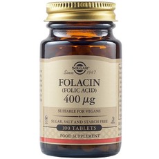 Solgar Folacin Folic Acid 400μg Συμπλήρωμα Διατροφ