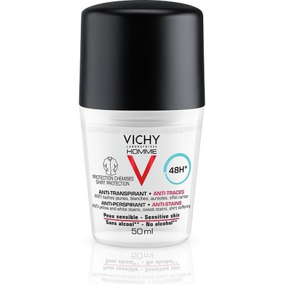 VICHY Homme 48h 'No Trace' Deodorant Roll-on 50ml