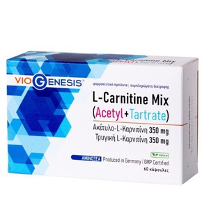 Viogenesis L-Carnitine Mix (Acetyl + Tartrate), 60
