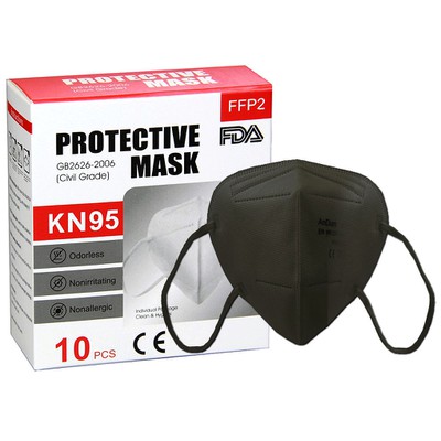 PROTECTIVE MASK Μάσκα Προσώπου Υψηλής Προστασίας KN95-FFP2 Χωρίς Βαλβίδα Μαύρο x50 τμχ